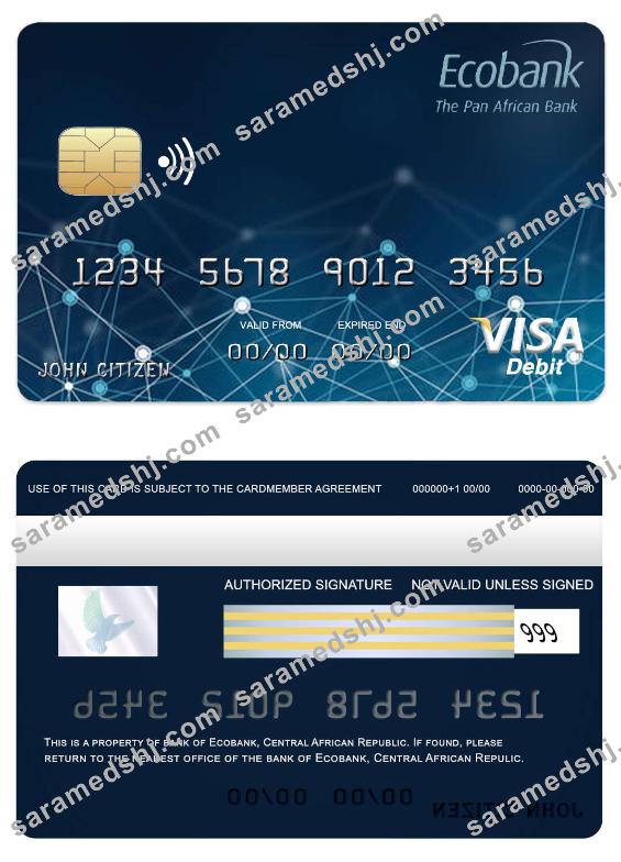 Central African Republic Ecobank  bank visa card